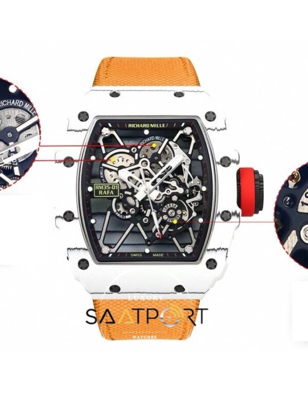 Richard Mille RM35-01 RAFA NTPT Karbon Kasa Dokuma Velcro Kayış BBRF ETA