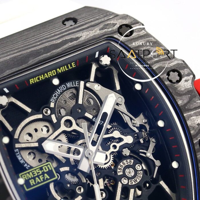 Richard Mille RM35-01 RAFA NTPT Karbon Siyah Kasa Beyaz Kauçuk Kayış BBRF ETA