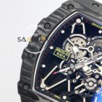 Richard Mille RM35-01 RAFA NTPT Karbon Siyah Kasa Beyaz Kauçuk Kayış BBRF ETA