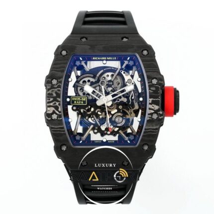 Richard Mille RM35-02 RAFA Siyah İskelet Kadran Tourbillon Karbon Kasa ZF ETA