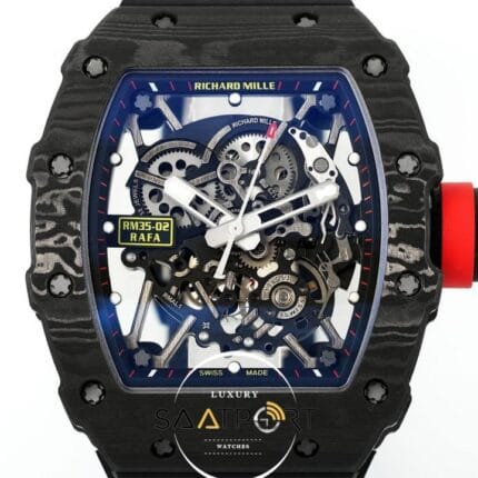 Richard Mille RM35-02 RAFA Siyah İskelet Kadran Tourbillon Karbon Kasa ZF ETA