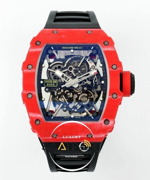 Richard Mille Rafael Nadal RM35-02 RAFA Tourbillon Kırmızı Karbon Kasa ZF ETA