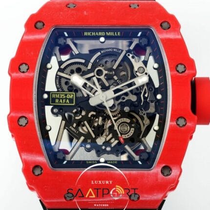 Richard Mille Rafael Nadal RM35-02 RAFA Tourbillon Kırmızı Karbon Kasa ZF ETA