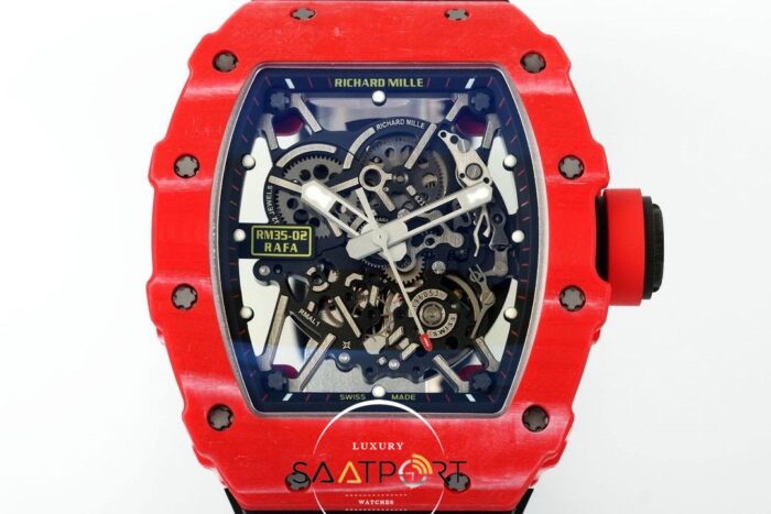 Richard Mille Rafael Nadal RM35-02 RAFA Tourbillon Kırmızı Karbon Kasa ZF ETA