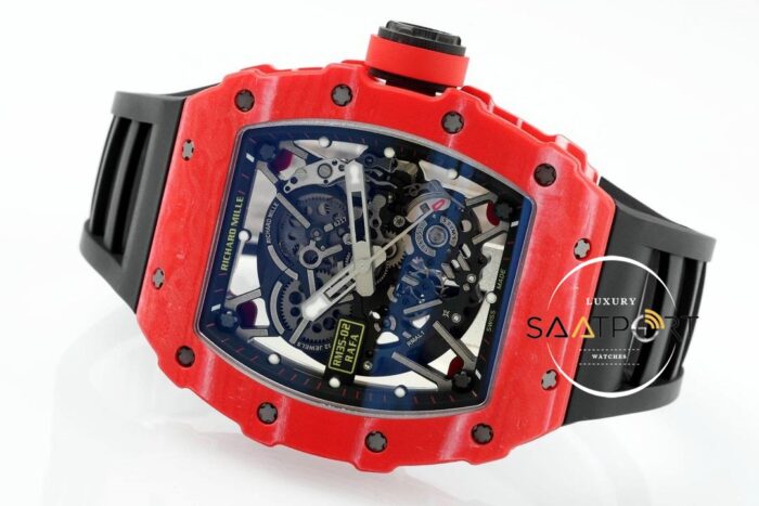 Richard Mille Rafael Nadal RM35-02 RAFA Tourbillon Kırmızı Karbon Kasa ZF ETA