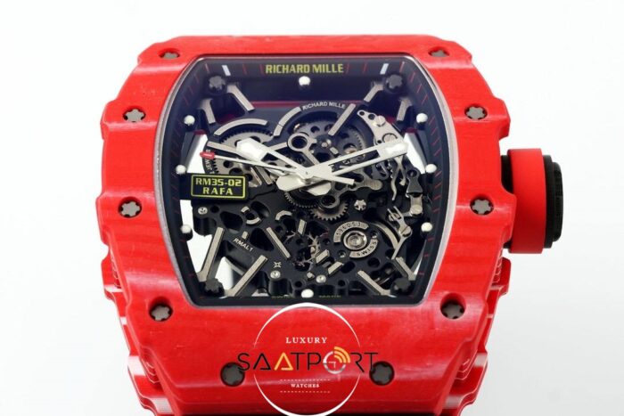 Richard Mille Rafael Nadal RM35-02 RAFA Tourbillon Kırmızı Karbon Kasa ZF ETA