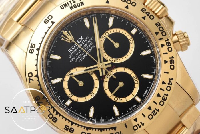 Rolex Daytona 126508 Cosmograph Gold 40mm Siyah Kadran Clean 4131 ETA