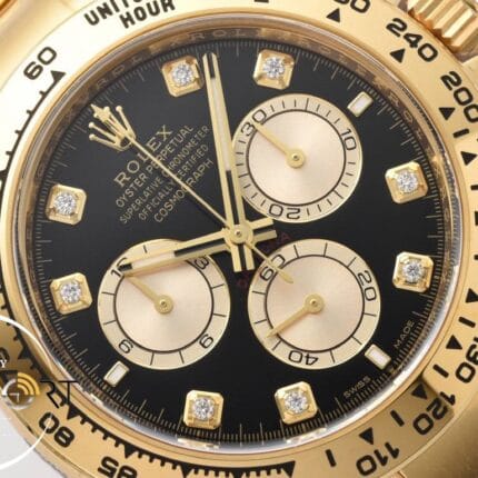 Rolex Daytona 126508 Cosmograph Taşlı Gold 40mm Siyah Kadran Clean 4131 ETA