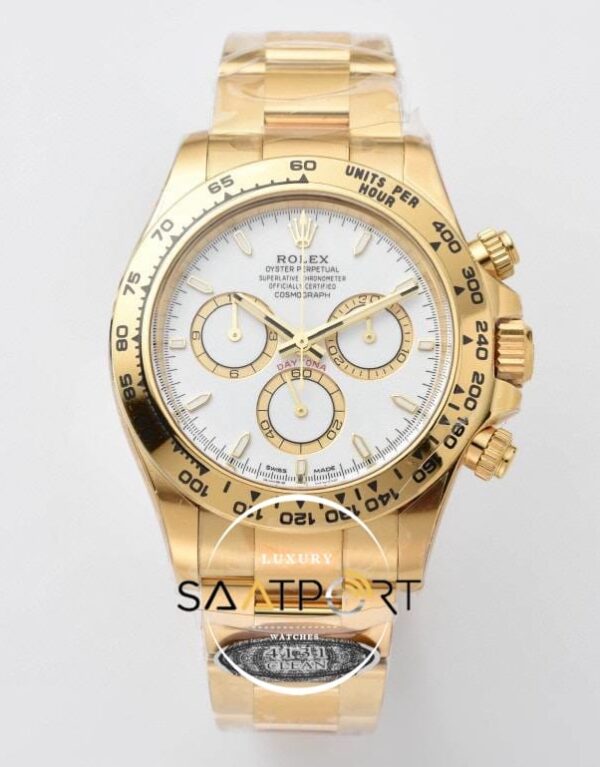 Rolex Daytona 126508 Full Gold Kasa 40mm Beyaz Kadran Clean 4131 ETA