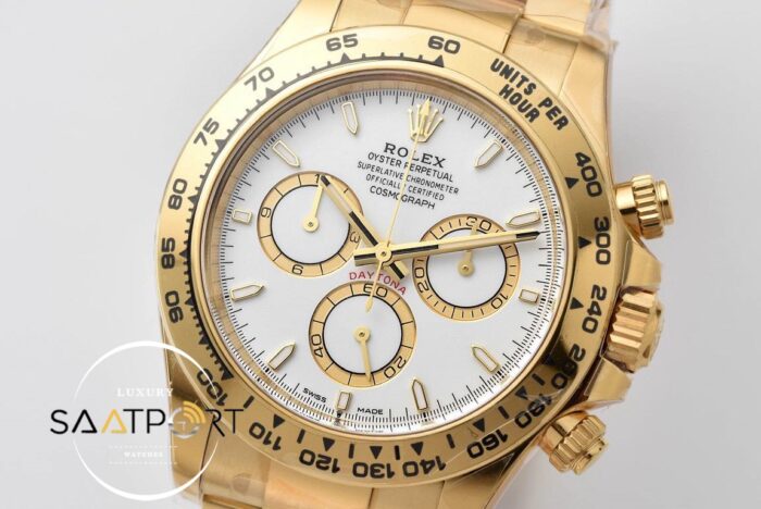 Rolex Daytona 126508 Full Gold Kasa 40mm Beyaz Kadran Clean 4131 ETA