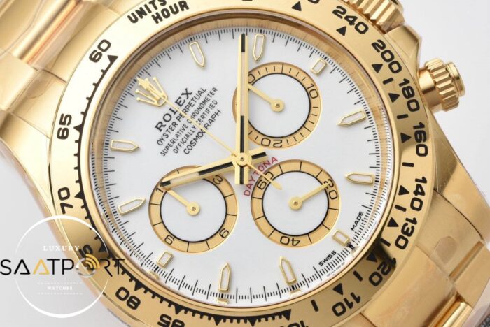 Rolex Daytona 126508 Full Gold Kasa 40mm Beyaz Kadran Clean 4131 ETA