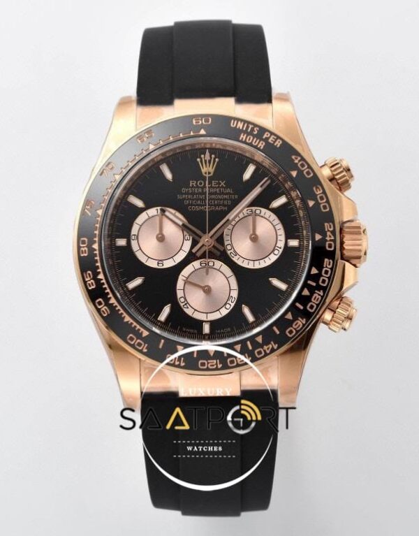Rolex Daytona 126515LN Seramik Bezel 40mm Siyah Kadran Kauçuk Everose Clean 4131 ETA