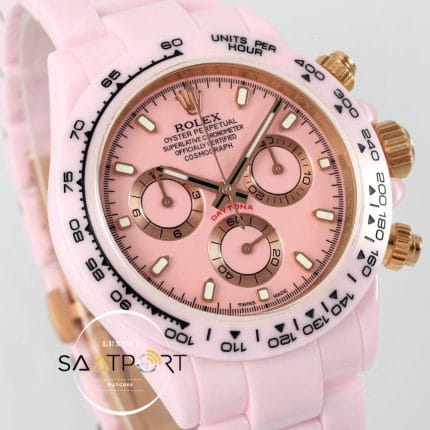 Rolex Daytona 4130 Full Pink Ceramic Chronograph Pink Dial 40mm Super Clone ETA