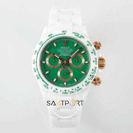 Rolex Daytona 4130 Full Seramik Chronograph Yeşil Kadran 40mm Super Clone ETA