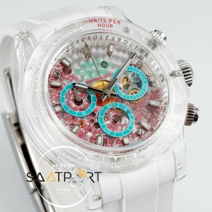 Rolex Daytona AET Remould 4130 Transparent Case Chronograph Graphic Dial 40mm Super Clone ETA