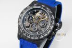 Rolex Daytona Carbon Fiber 40mm DiW Skeleton Dial Blue Strap 4130 ETA