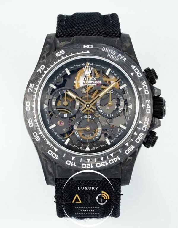Rolex Daytona Carbon Fiber 40mm DiW Skeleton Dial Gold 4130 ETA