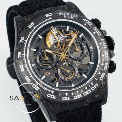 Rolex Daytona Carbon Fiber 40mm DiW Skeleton Dial Gold 4130 ETA