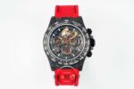 Rolex Daytona Carbon Fiber 40mm DiW Skeleton Dial Red Strap 4130 ETA