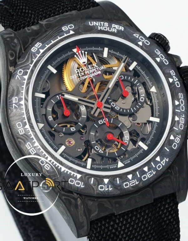Rolex Daytona Montoya Carbon Fiber 40mm DIWF Skeleton Dial Red 4130 ETA
