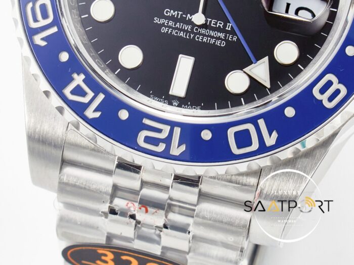 Rolex GMT-Master II 40mm Batgirl QF 126710 BLNR Mavi Siyah Seramik Bezel Jubile 3285 ETA