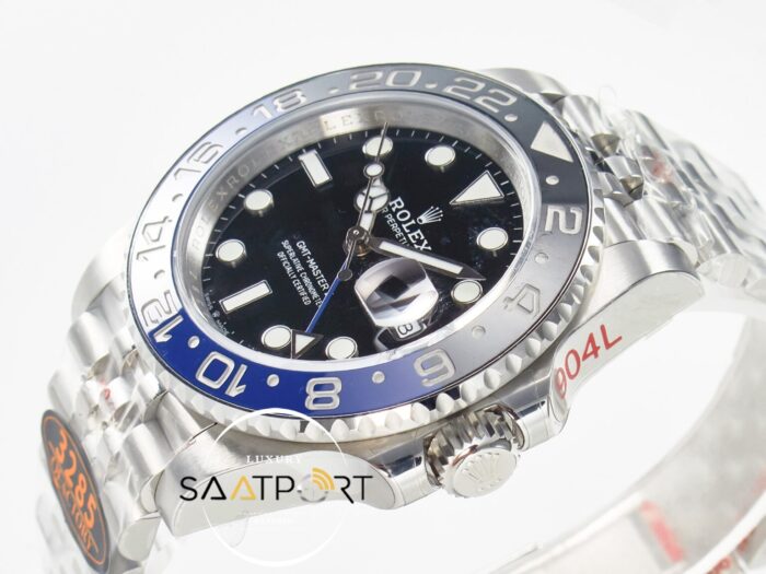 Rolex GMT-Master II 40mm Batgirl QF 126710 BLNR Mavi Siyah Seramik Bezel Jubile 3285 ETA