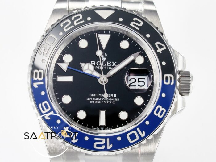 Rolex GMT-Master II 40mm Batman 126710 BLNR Mavi Siyah Seramik Bezel QF Oyster 3285 ETA