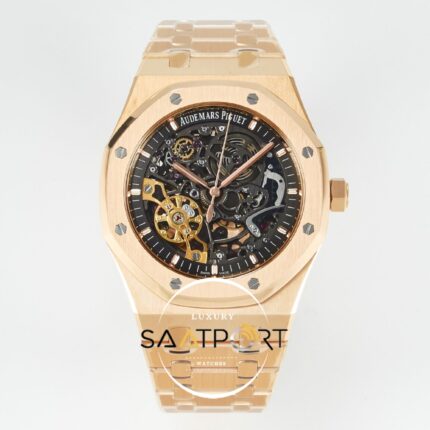 Audemars Piguet Royal Oak Rose 41mm Skeleton Dial 15407 ZF 3132 Super Clone ETA