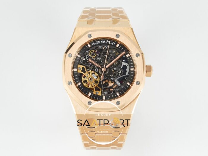 Audemars Piguet Royal Oak Rose 41mm Skeleton Dial 15407 ZF 3132 Super Clone ETA