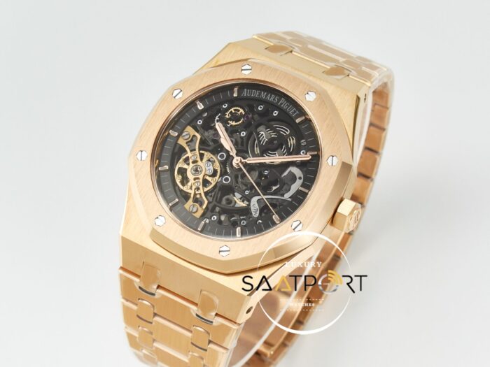 Audemars Piguet Royal Oak Rose 41mm Skeleton Dial 15407 ZF 3132 Super Clone ETA