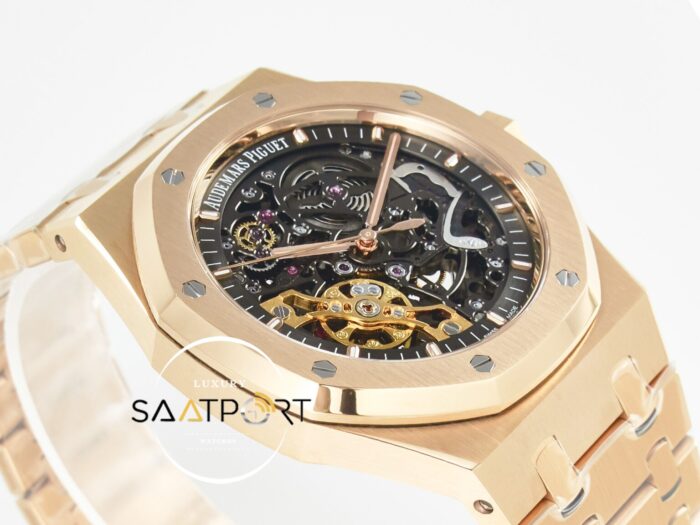 Audemars Piguet Royal Oak Rose 41mm Skeleton Dial 15407 ZF 3132 Super Clone ETA