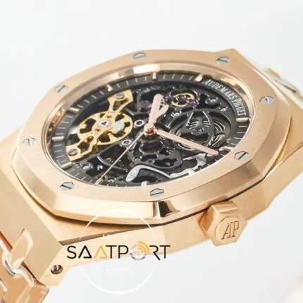 Audemars Piguet Royal Oak Rose 41mm Skeleton Dial 15407 ZF 3132 Super Clone ETA