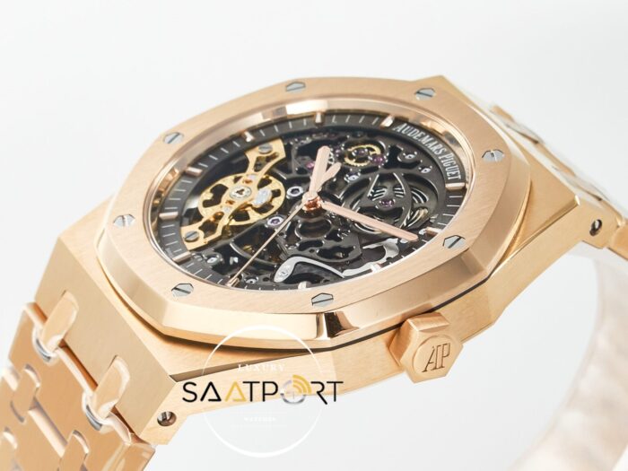 Audemars Piguet Royal Oak Rose 41mm Skeleton Dial 15407 ZF 3132 Super Clone ETA