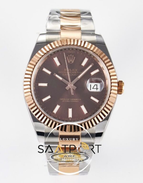 Rolex Datejust 41mm Brown Dial 126331 Arf Factory Rose Gold Oyster Super Clone ETA