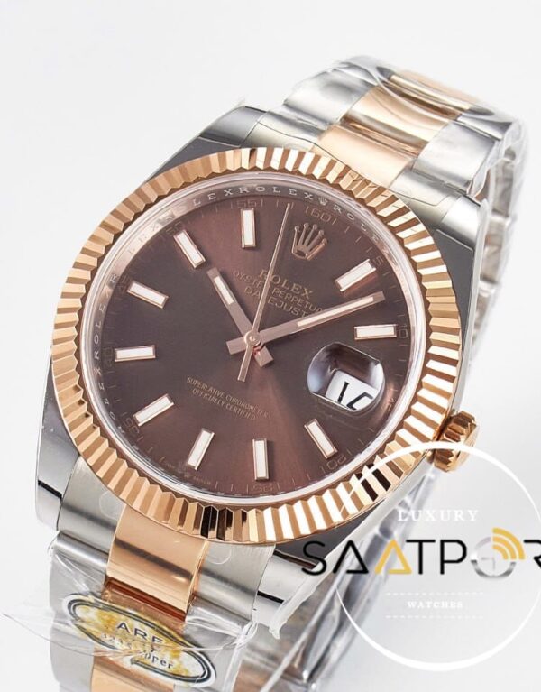 Rolex Datejust 41mm Brown Dial 126331 Arf Factory Rose Gold Oyster Super Clone ETA