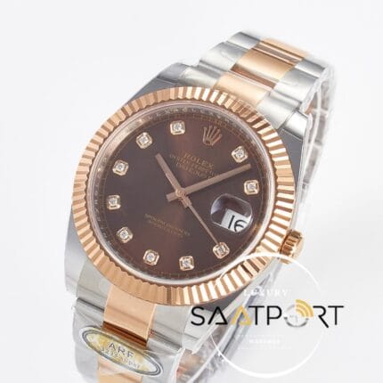 Rolex Datejust 41mm Chocolate Brown Diamond Dial 126331 Arf Factory Super Clone Eta Saat
