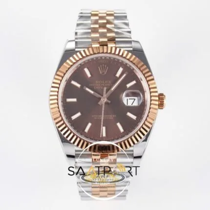 Rolex Datejust 41mm Kahve Kadran 126331 Arf Factory Everose 3235 Super Clone ETA