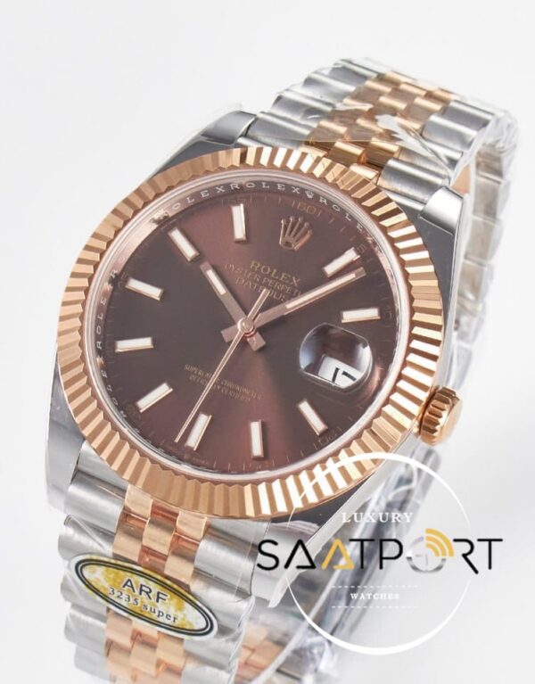Rolex Datejust 41mm Kahve Kadran 126331 Arf Factory Everose 3235 Super Clone ETARolex Datejust 41mm Kahve Kadran 126331 Arf Factory Everose 3235 Super Clone ETA