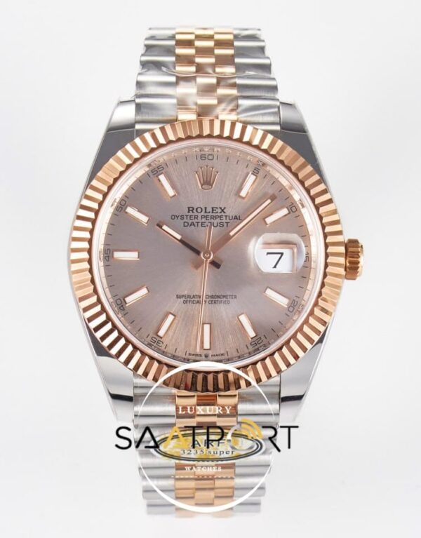 Rolex Datejust 41mm Pink Dial 126331 Arf Factory Rose Gold Super Clone ETA