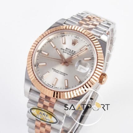 Rolex Datejust 41mm Silver Dial 126333 Arf Factory Rose Gold Super Clone ETA
