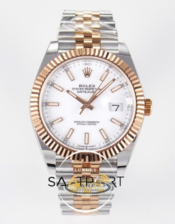 Rolex Datejust 41mm White Dial 126333 Arf Factory Rose Gold Super Clone ETA