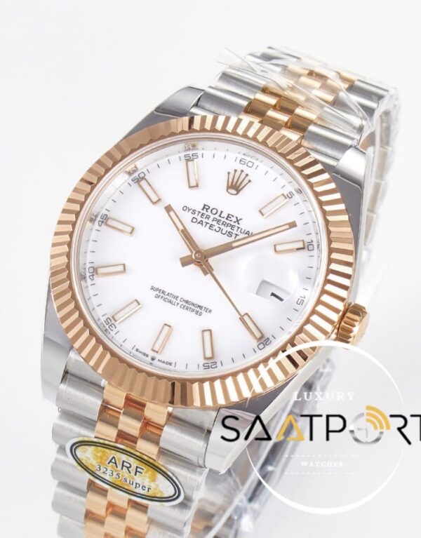 Rolex Datejust 41mm White Dial 126333 Arf Factory Rose Gold Super Clone ETA