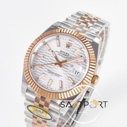 Rolex Datejust 41mm White Fluted Dial 126331 Arf Factory Rose Gold Super Clone ETA