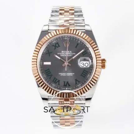 Rolex Datejust 41mm Wimbledon 126331 Arf Factory Rose Gold Super Clone ETA