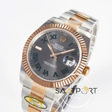 Rolex Datejust 41mm Wimbledon 126331 Oyster Arf Factory Rose Gold Super Clone Eta Saat