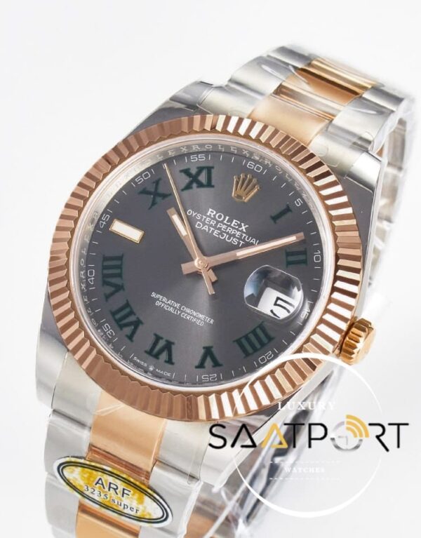 Rolex Datejust 41mm Wimbledon 126331 Oyster Arf Factory Rose Gold Super Clone Eta Saat