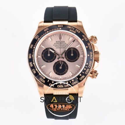 Rolex Daytona 126515 Rose 904L Case QF 40mm Rose Dial Oysterflex 4130 Super Clone ETA