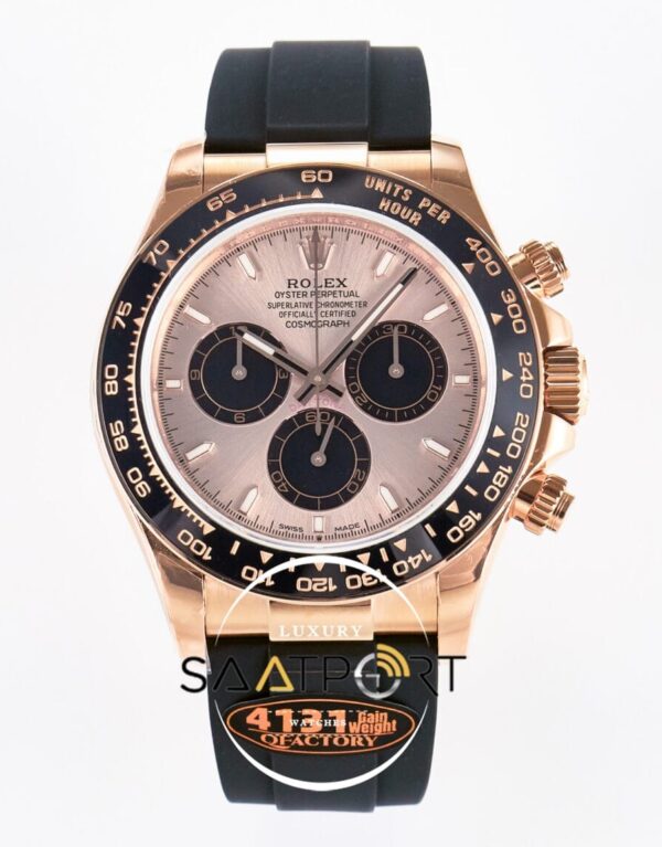 Rolex Daytona 126515 Rose 904L Case QF 40mm Rose Dial Oysterflex 4130 Super Clone ETA