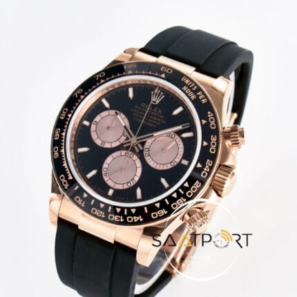 Rolex Daytona 126515 Rose QF 40mm Black Dial Oysterflex 4130 Super Clone ETA