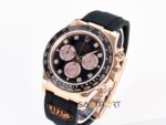 Rolex Daytona 126515 Rose QF 40mm Diamonds Black Dial Oysterflex Super Clone 4131 ETA